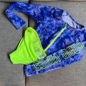 Girls’ swim Long sleeved two piece size 10